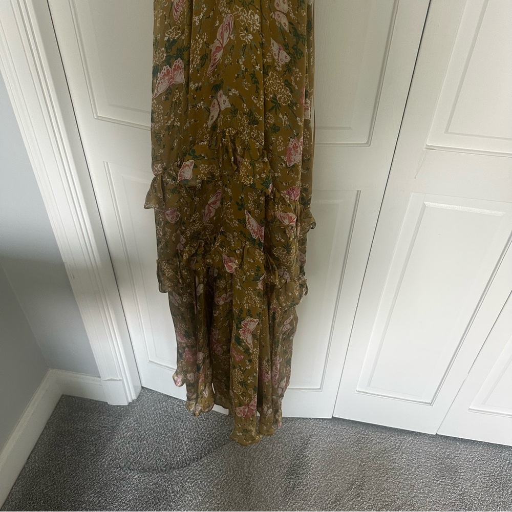 AMUR Yellow Asymmetrical Ruffled Maxi Dress - Picture 10 of 11